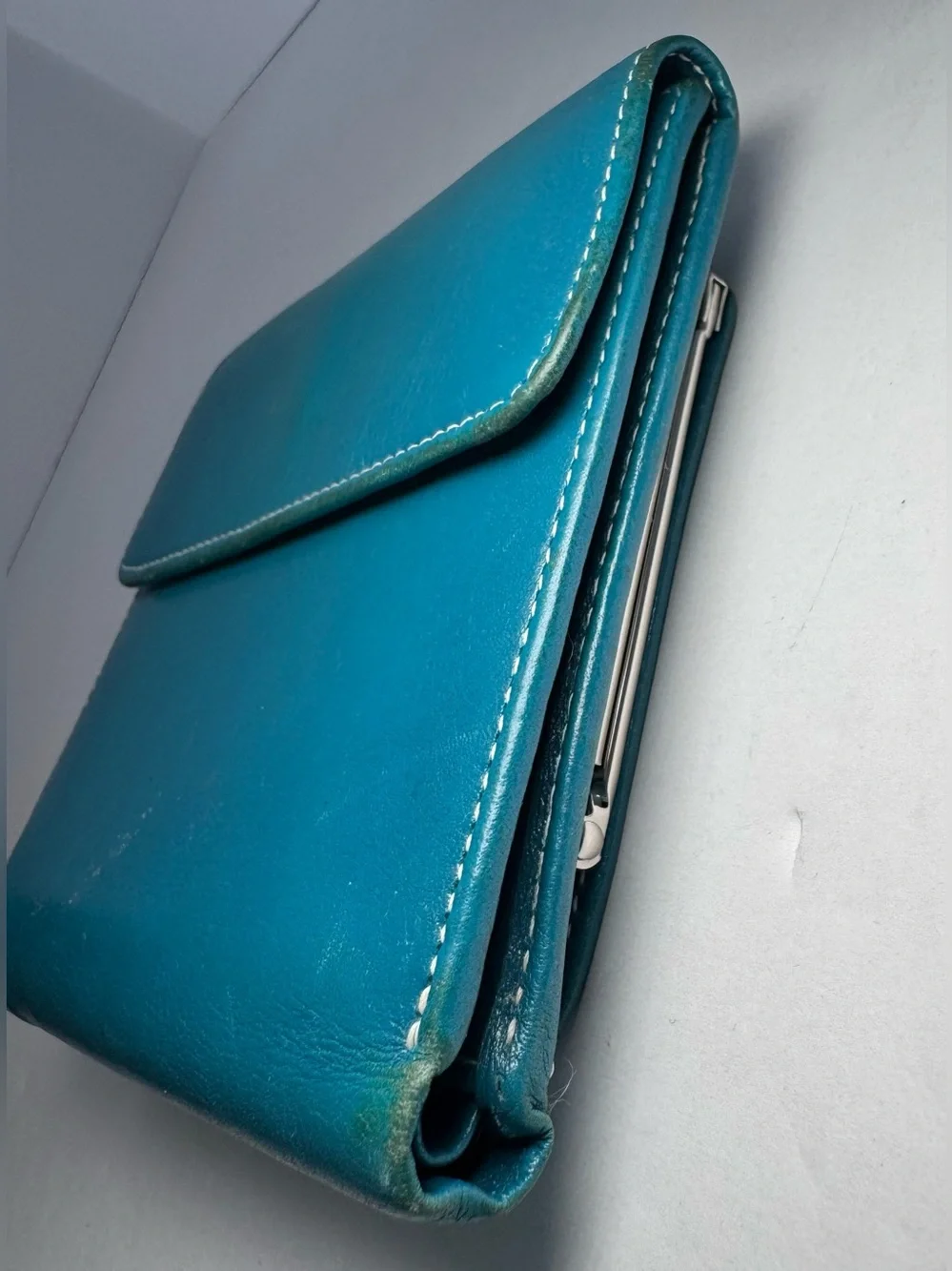 Kate Landry Genuine Leather Kiss-Lock Wallet